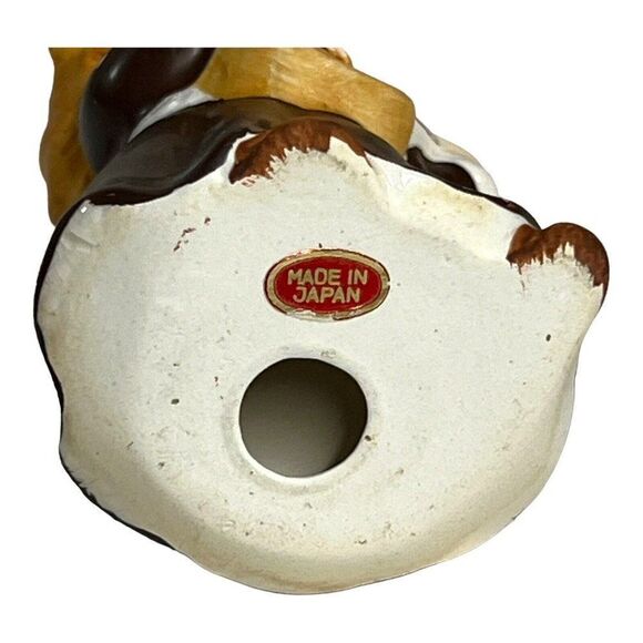 Lot 2 Vintage Ceramic Monks Friars Playing insturments Harp Banjo Made In japan - Picture 6 of 14